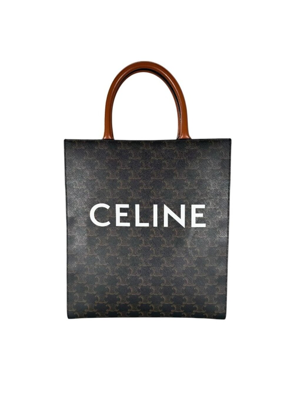 Celine Small Vertical Cabas Tote Bag Leather Brown 2-Way